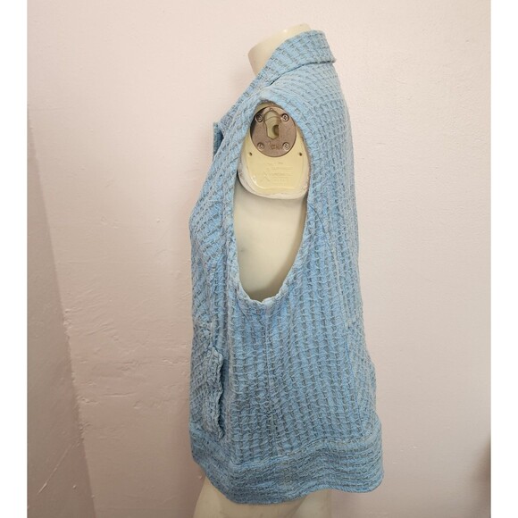Focus Waffleknit Collared Vest Wmns Sz Med Art To Wear Lagenlook Artsy Bold Wood - Picture 2 of 4